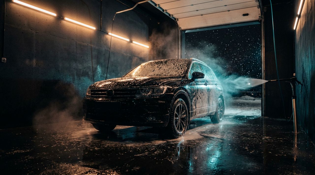 Автомойка 3XA ночью